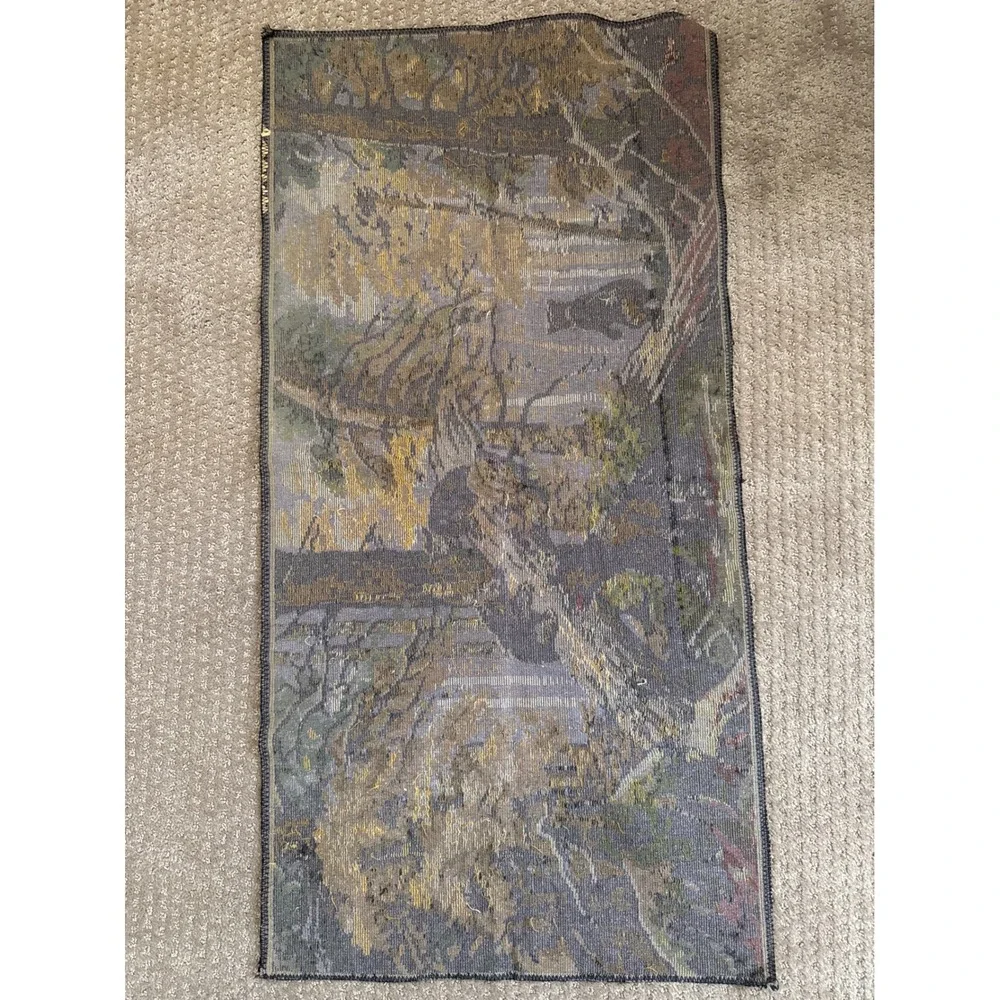 Vintage Black Bear Forest Velvet Wall Tapestry Rustic Cabin Wildlife Decor 39x19